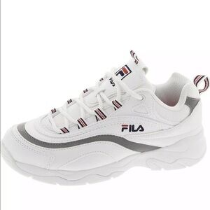 Fila Kid's Ray White Sneakers Gym Shoes Size 6 6.5 7